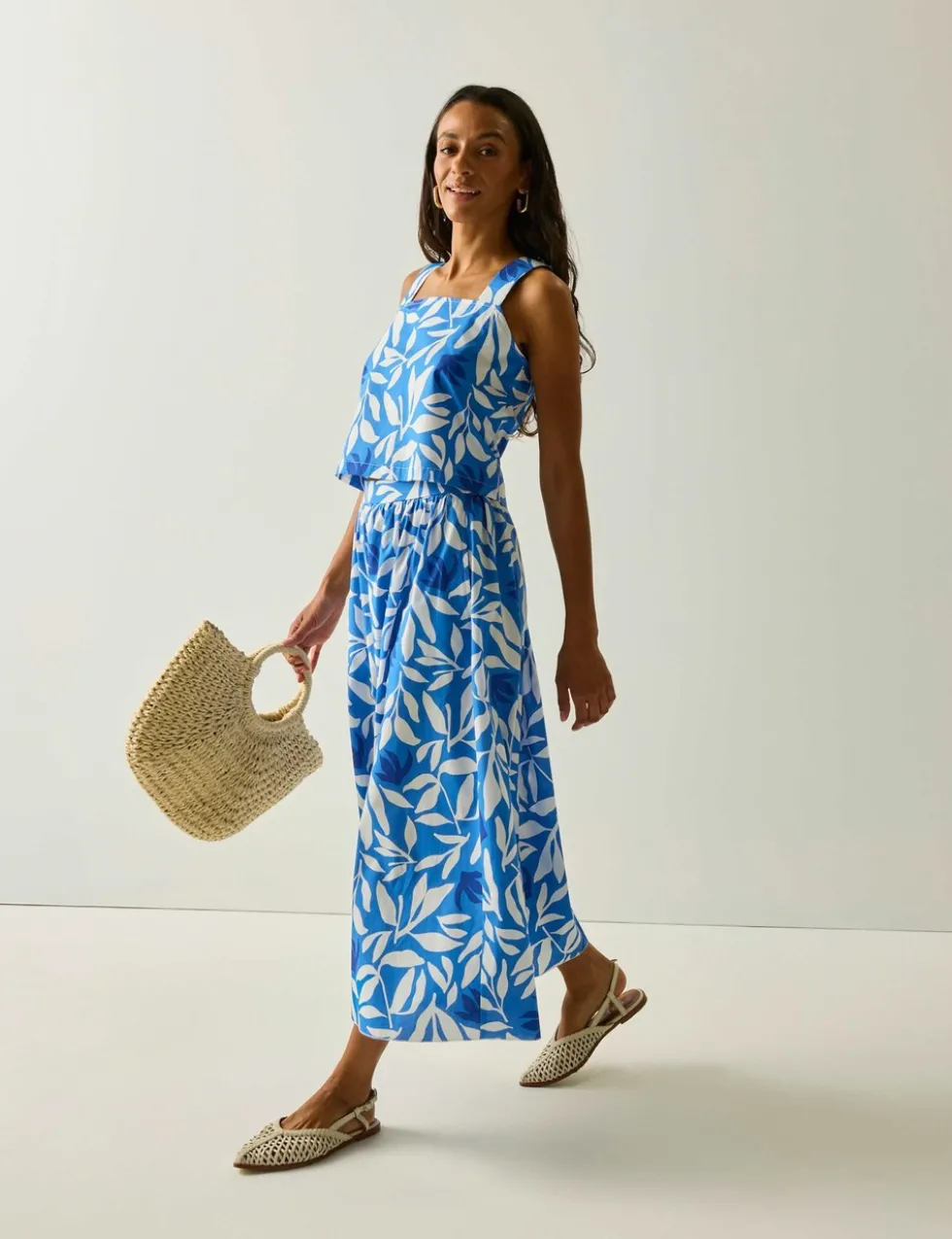 Galdana Pure Cotton Printed Midi Skirt