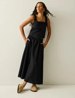 Galdana Pure Cotton Printed Midi Skirt