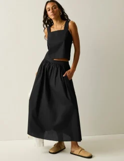 Galdana Pure Cotton Printed Midi Skirt