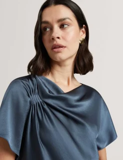 Gathered Shoulder Draped Top