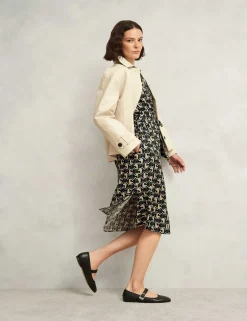Geometric Belted Midi Shirt Dress