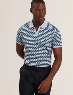Geometric Jacquard Polo Shirt