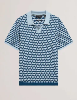 Geometric Jacquard Polo Shirt