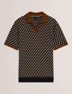 Geometric Jacquard Polo Shirt