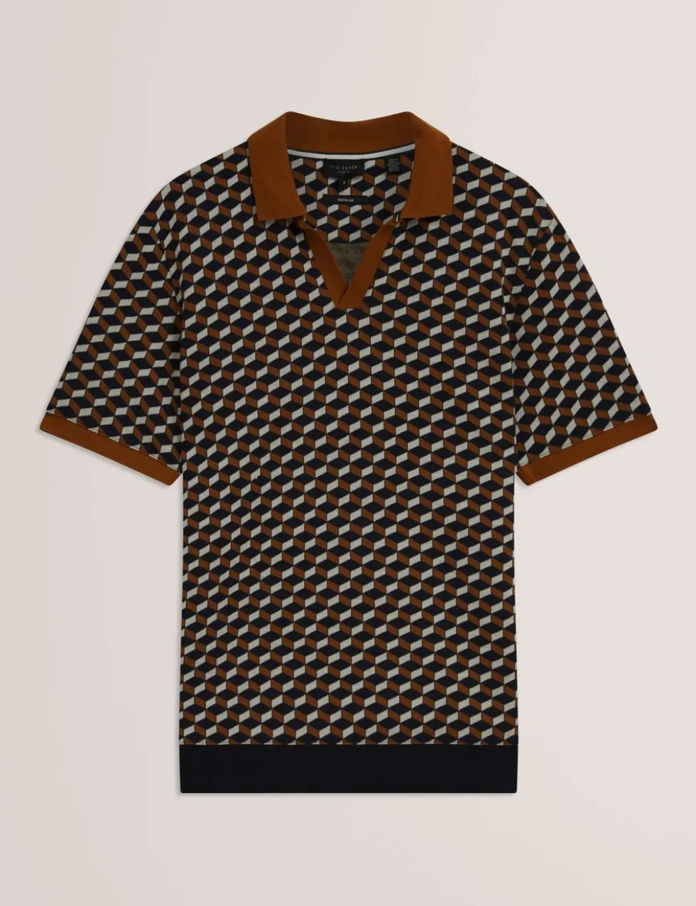 Geometric Jacquard Polo Shirt