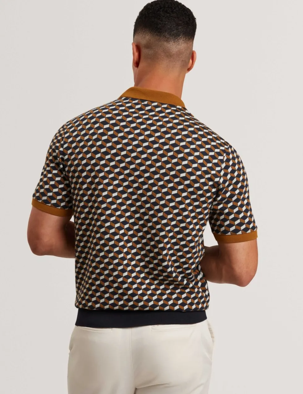 Geometric Jacquard Polo Shirt