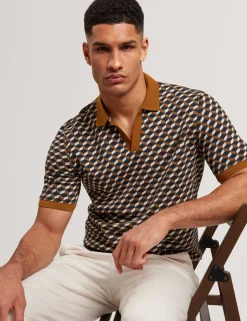 Geometric Jacquard Polo Shirt