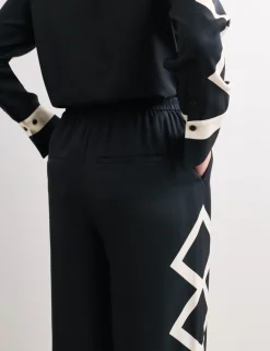 Geometric Jacquard Wide Leg Trousers