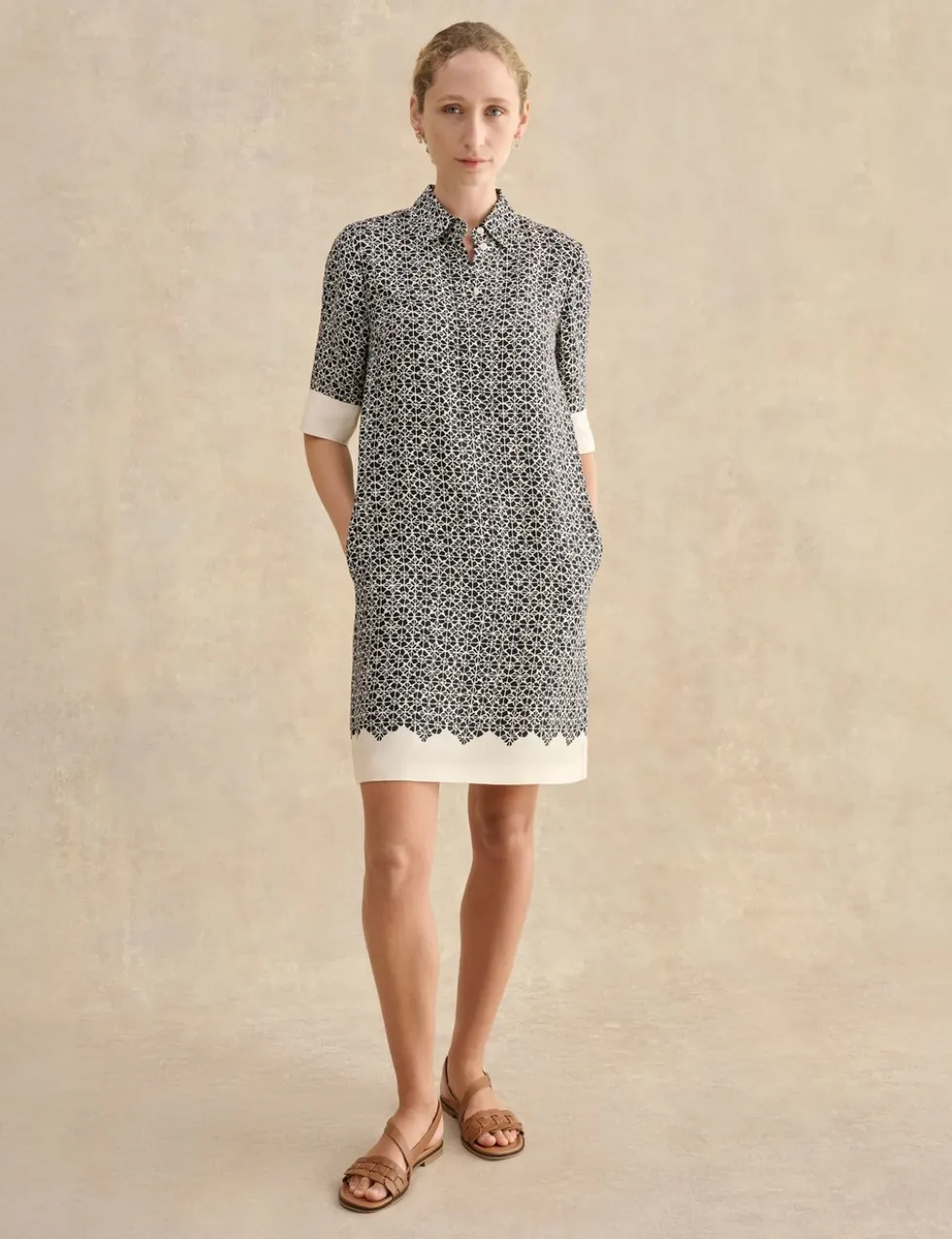 Geometric Mini Shift Dress