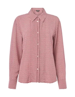 Geometric Pleat Detail Button Through Shirt