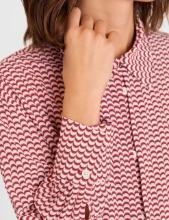 Geometric Pleat Detail Button Through Shirt
