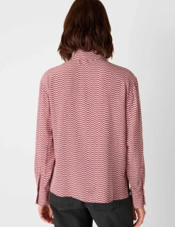 Geometric Pleat Detail Button Through Shirt