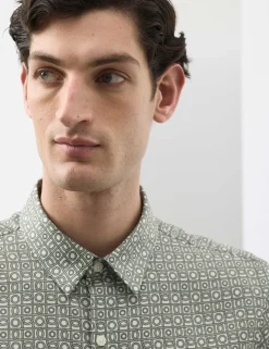 Geometric Print Short Sleeve Shirt