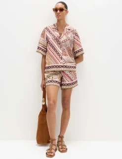 Geometric Printed Button Through Shirt
