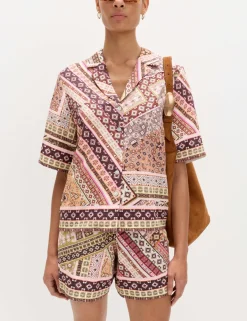 Geometric Printed Button Through Shirt
