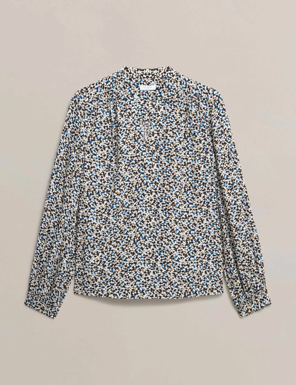 Geometric V-Neck Blouse