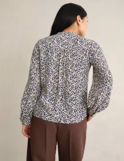 Geometric V-Neck Blouse