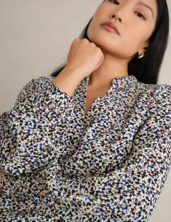 Geometric V-Neck Blouse
