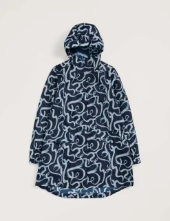Geometric Waterproof Hooded Packaway Raincoat