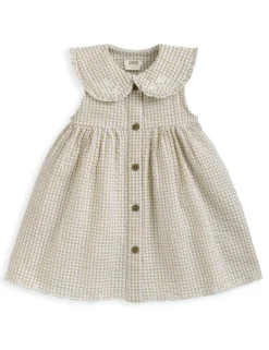 Gingham Embroidered Dress (7lbs-3 Yrs)