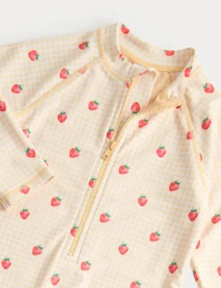 Gingham Long Sleeve Swimsuit (2-8 Yrs)