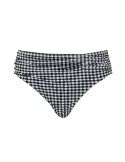 Gingham Textured Ruched Bikini Bottoms