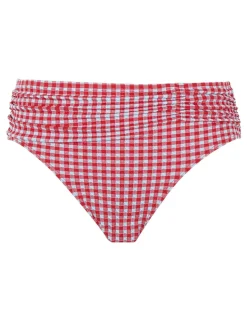 Gingham Textured Ruched Bikini Bottoms
