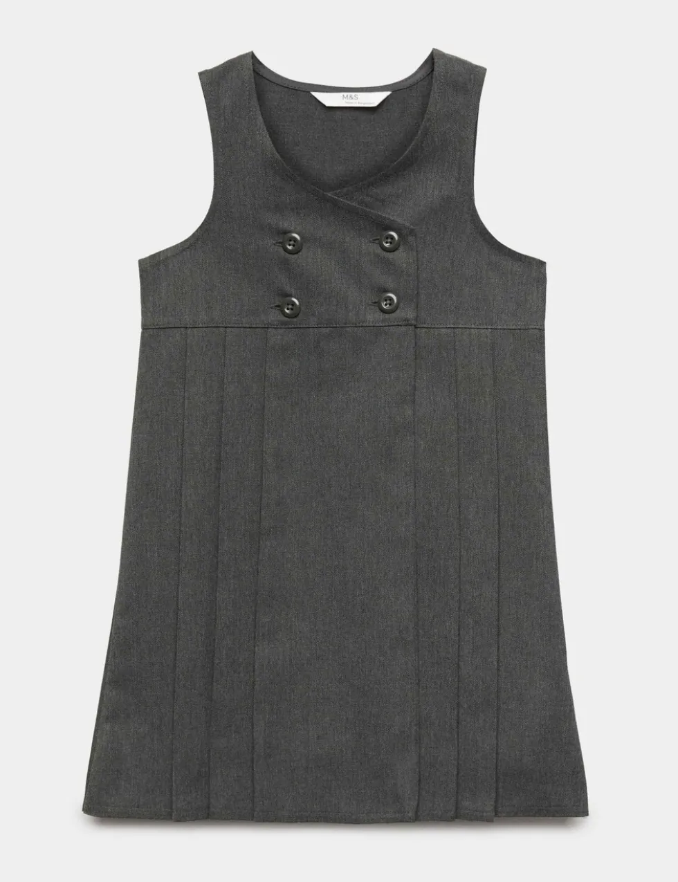 Girls' Double Breasted School Pinafore (2-12 Yrs)