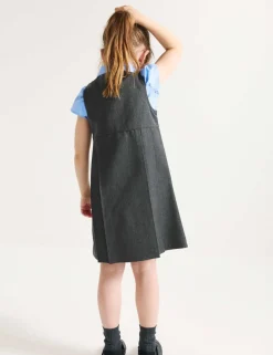 Girls' Double Breasted School Pinafore (2-12 Yrs)