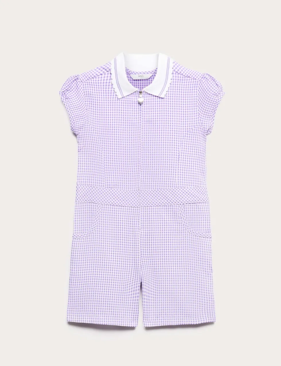 Girls' Gingham School Playsuit (2-14 Yrs)