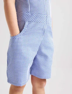 Girls' Gingham School Playsuit (2-14 Yrs)