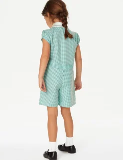 Girls' Gingham School Playsuit (2-14 Yrs)