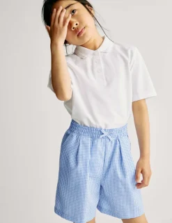 Girls' Gingham School Shorts (3-14 Yrs)
