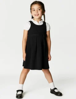 Girls' Jersey Bow School Pinafore (2-12 Yrs)