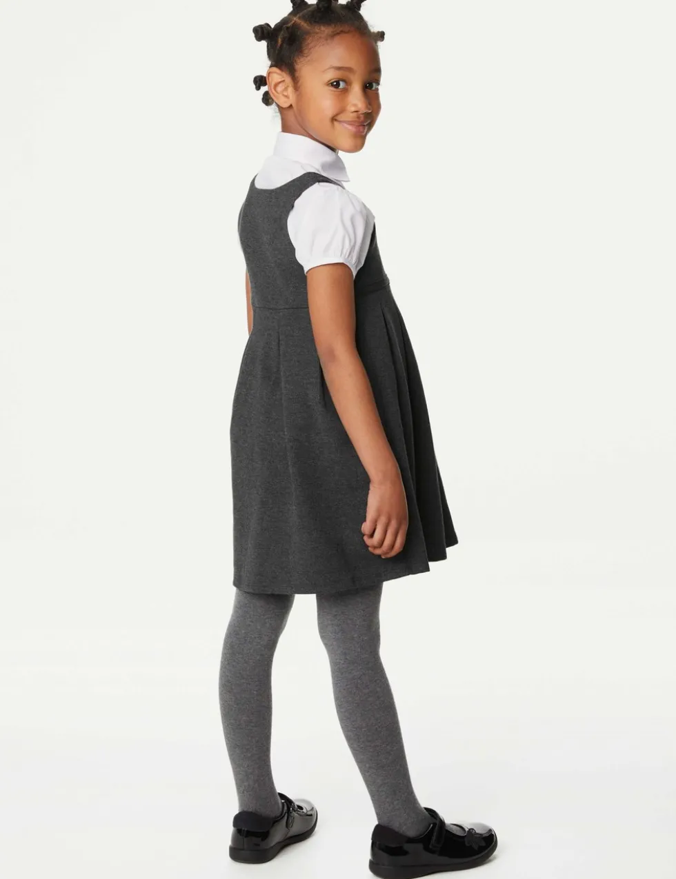 Girls' Jersey Bow School Pinafore (2-12 Yrs)