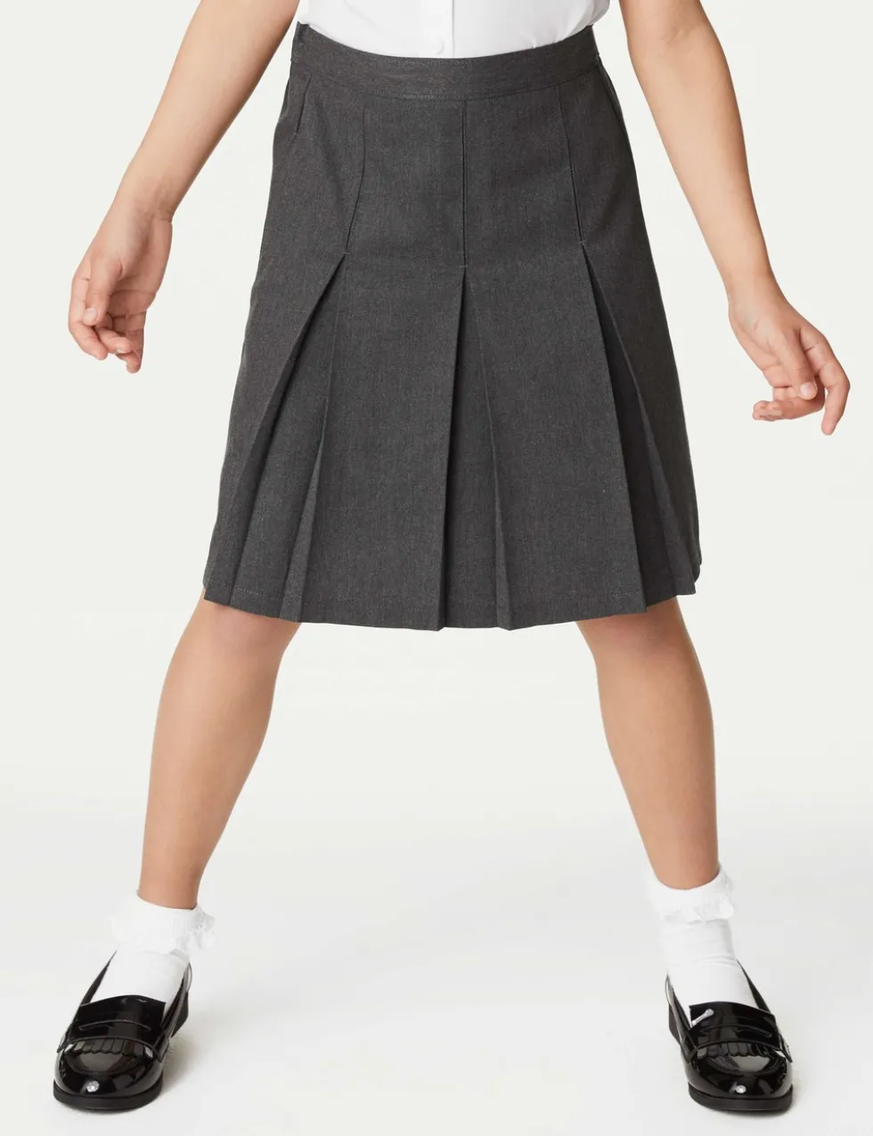 Girls' Plus Fit Permanent Pleats School Skirt (2-18 Yrs)