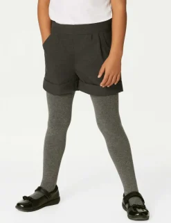 Girls' Turn Up School Shorts (2-16 Yrs)