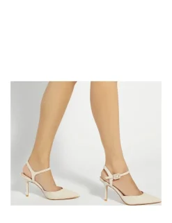 Glitter Stiletto Heel Ankle Strap Court Shoes