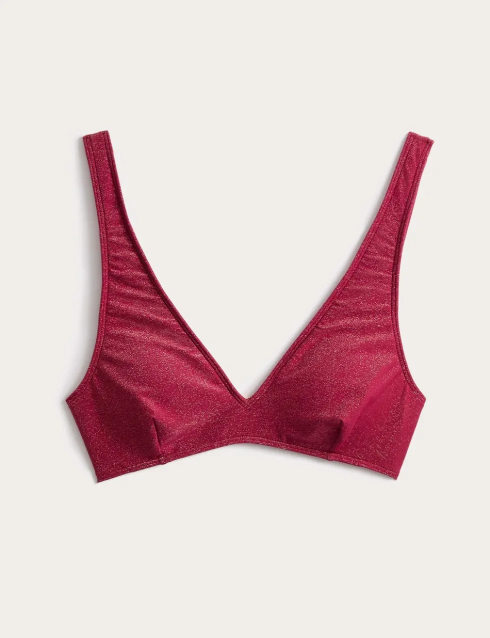 Glitter V-Neck Bikini Top