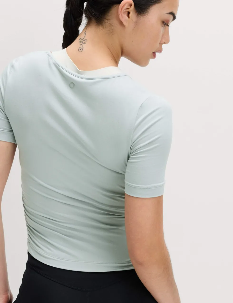 Go Balance Scoop Neck Ruched Fitted Top