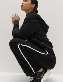Go Easy Cotton Rich Side Stripe High Waisted Straight Leg Joggers
