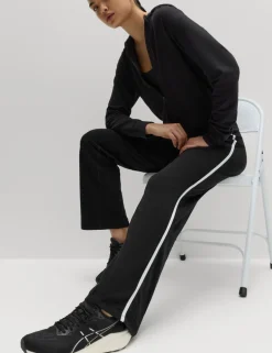 Go Easy Cotton Rich Side Stripe High Waisted Straight Leg Joggers