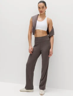 Go Easy Cotton Rich Side Stripe High Waisted Straight Leg Joggers