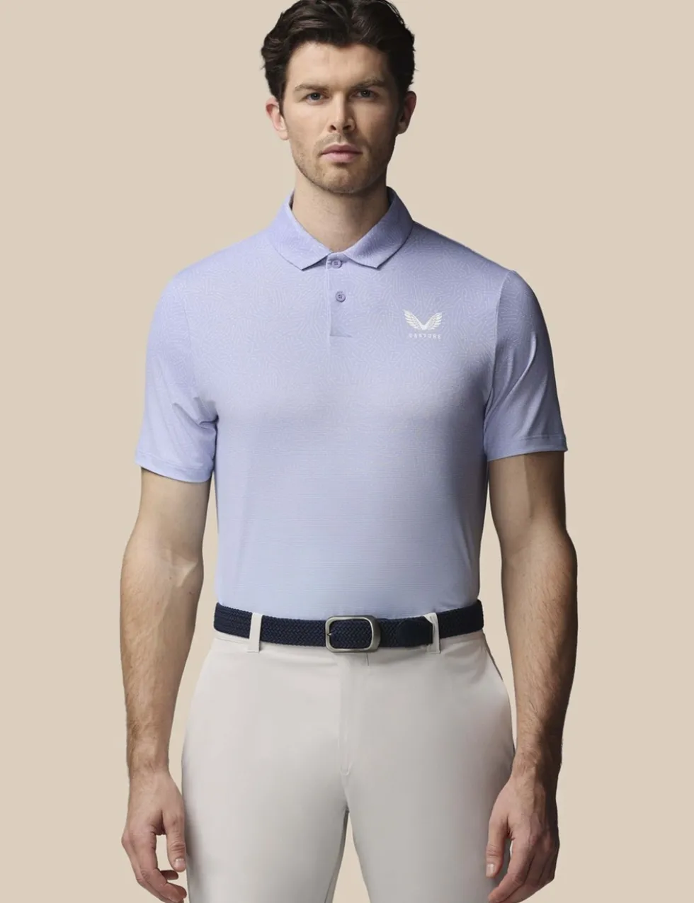 Golf Map Print Technical Polo Shirt