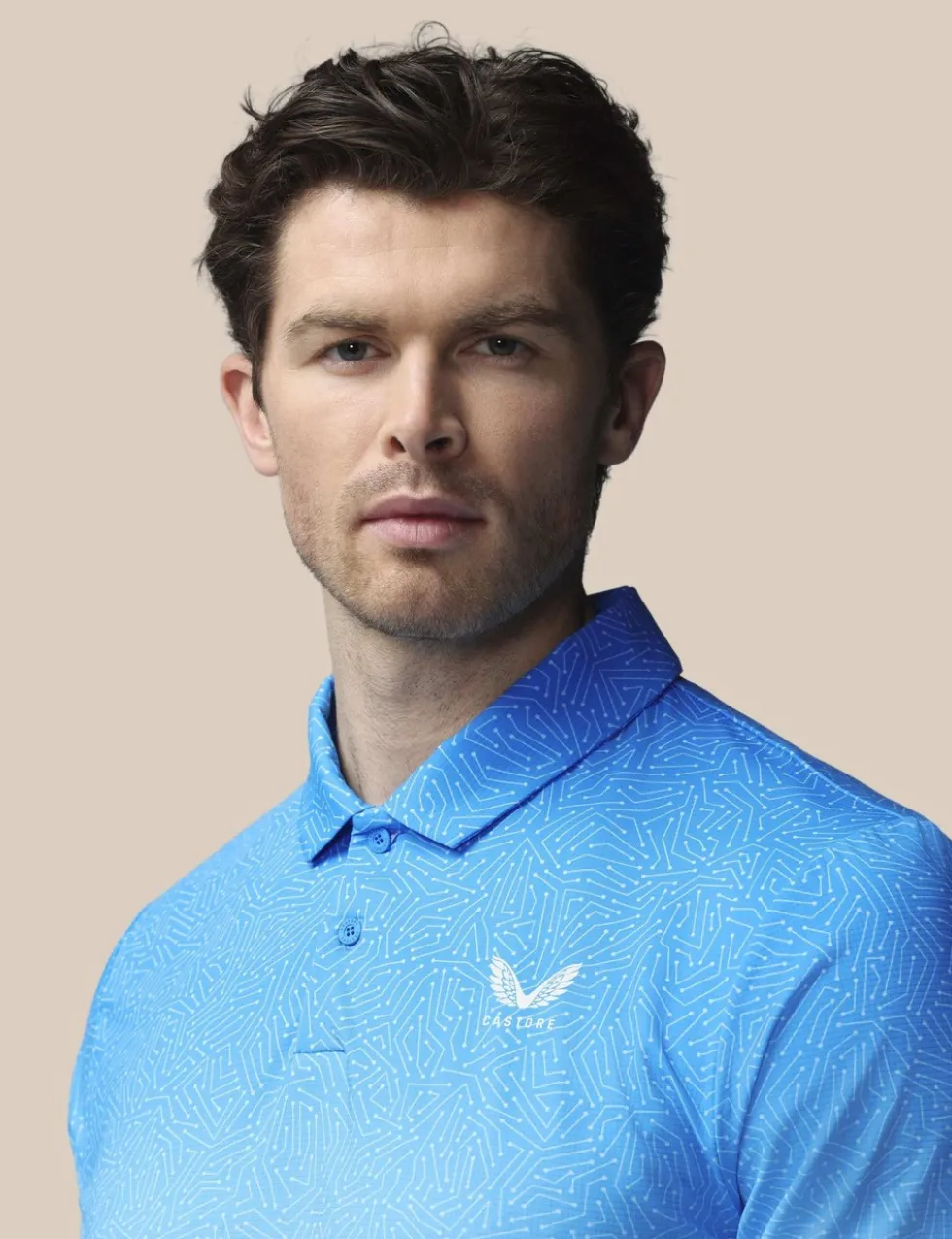 Golf Map Print Technical Polo Shirt