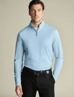 Half Zip Long Sleeve Polo Shirt