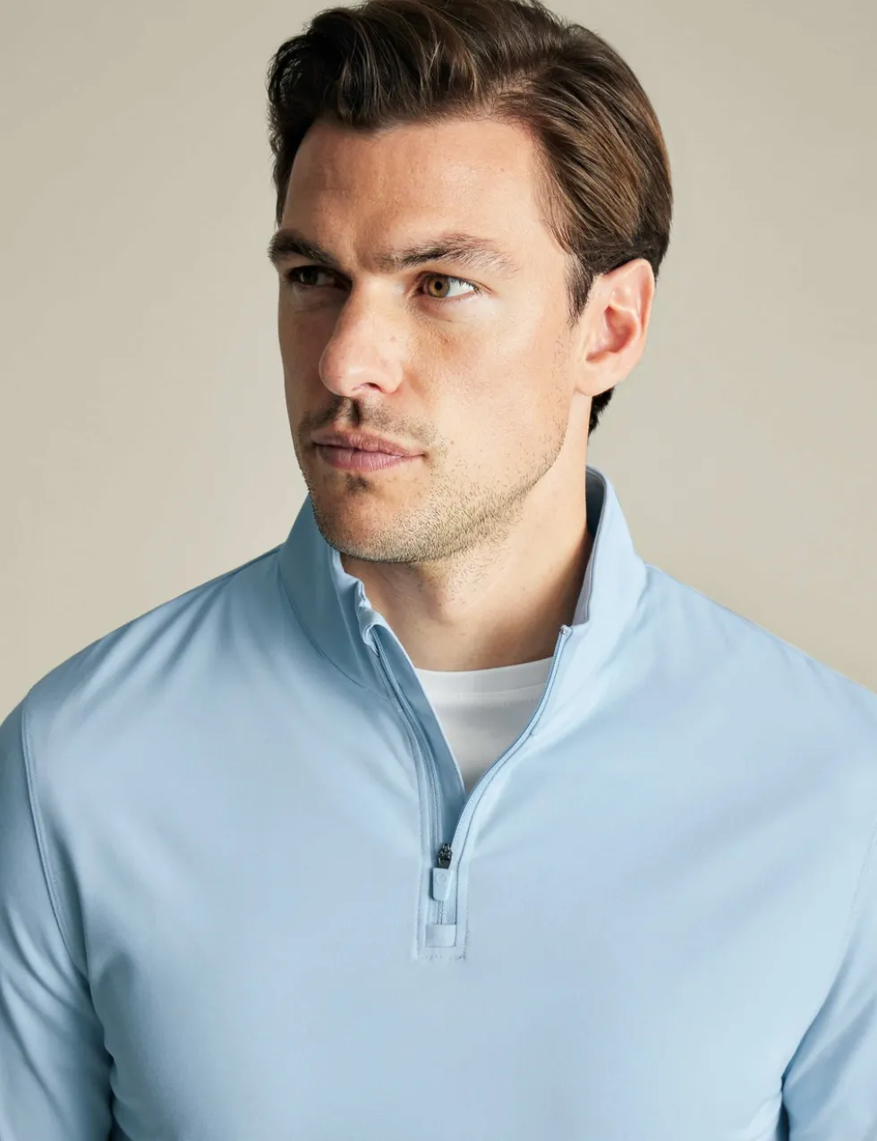 Half Zip Long Sleeve Polo Shirt