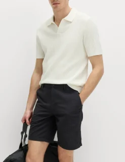 Half-Elasticated Waist Seersucker Chino Shorts