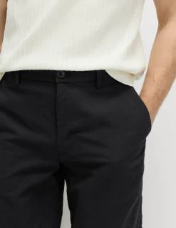 Half-Elasticated Waist Seersucker Chino Shorts