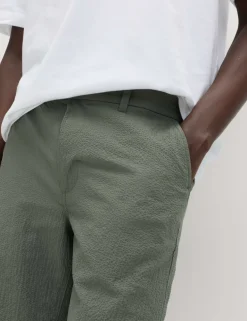 Half-Elasticated Waist Seersucker Chino Shorts